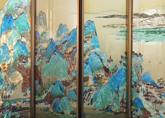 revêtement en verre de l'écran 3D de peinture élégante de la peinture murale 2440x1830mm