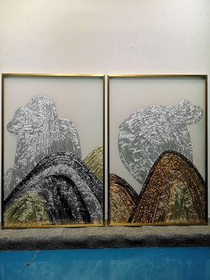 revêtement en verre de l'écran 3D de peinture élégante de la peinture murale 2440x1830mm