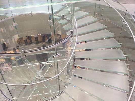 La balustrade Frameless transparente a courbé le verre feuilleté