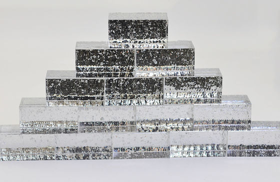 Briques parallèles écologiques de bloc en verre de Crystal Predrilled 6x8