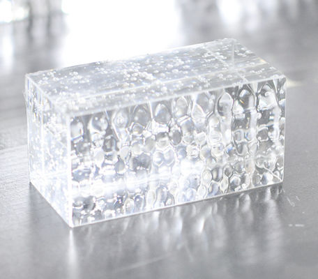 Briques parallèles écologiques de bloc en verre de Crystal Predrilled 6x8