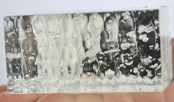 Briques parallèles écologiques de bloc en verre de Crystal Predrilled 6x8
