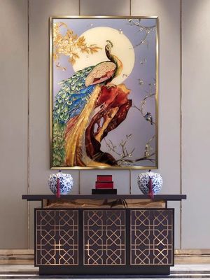 Panneau en verre émaux vitré enduit en céramique de décoration avec des oiseaux