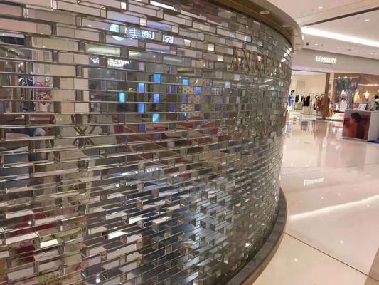 Blocs 80mm en verre antidérapants de fenêtre de salle de bains d'effet de miroir