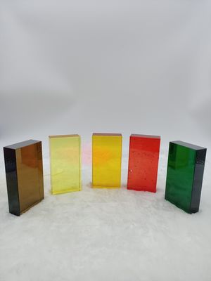 Briques antipoussière solides colorées de bloc en verre de la séparation 80mm