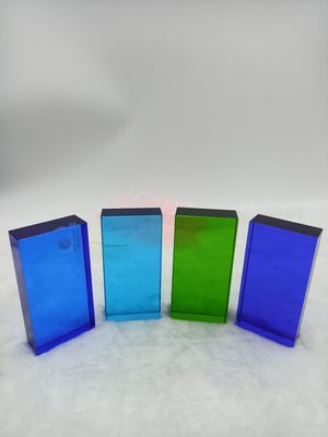 Briques antipoussière solides colorées de bloc en verre de la séparation 80mm