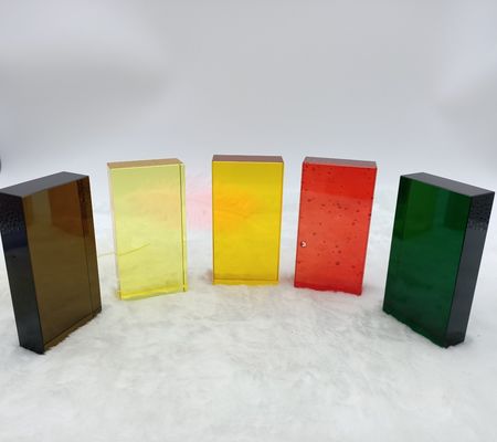 Briques antipoussière solides colorées de bloc en verre de la séparation 80mm
