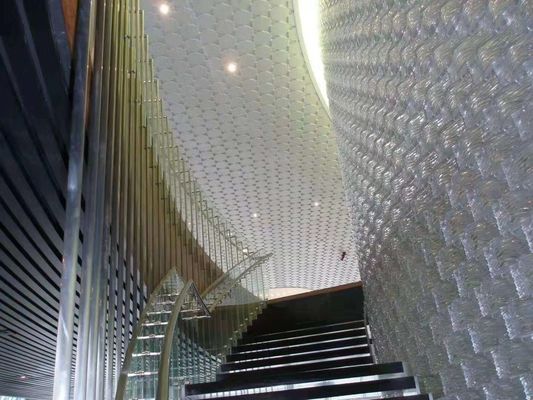 Mur d'intérieur de bureau de GV couvrant de tuiles le verre plombé du profil onduleux K9