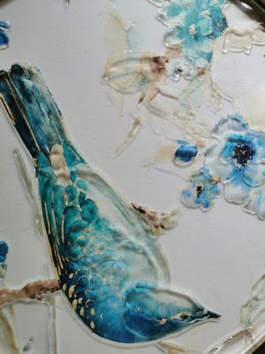 L'appartement a physiquement gâché le verre fondu décoratif effondré